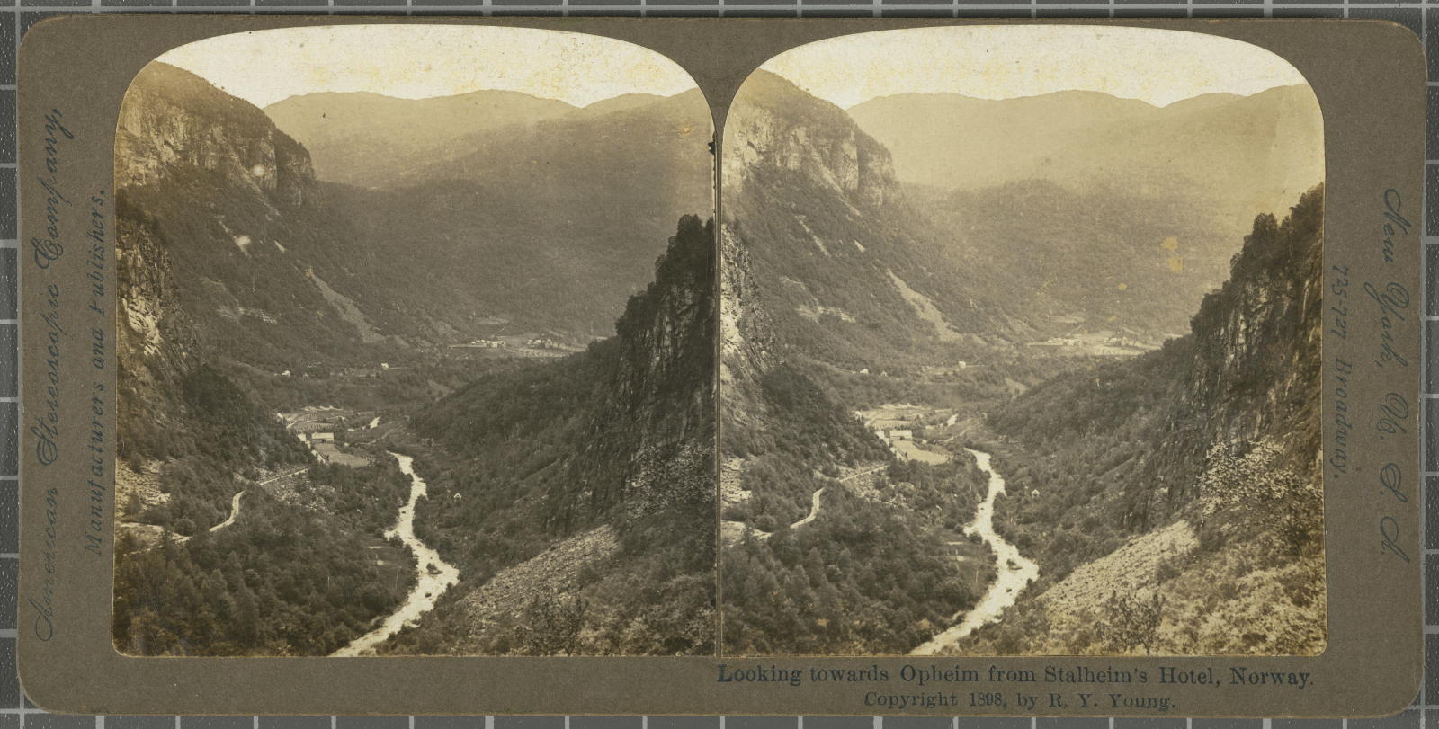 Desconegut, Looking towards Opheim from Stalheim's Hotel, Norway. American Stereoscopic Company