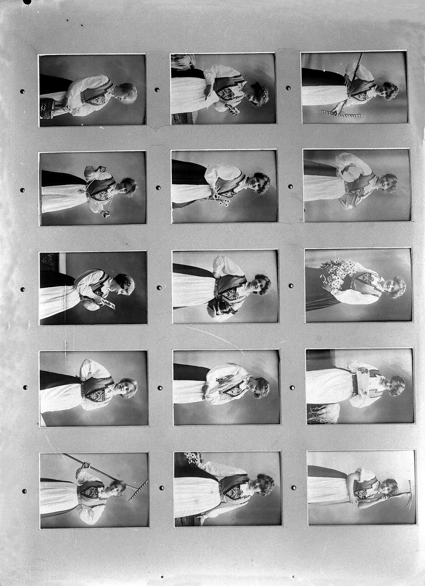 Solveig Lund, Oversiktsbilde av Solveig Lunds monteringer av sine fotografier på veggen i studioet.