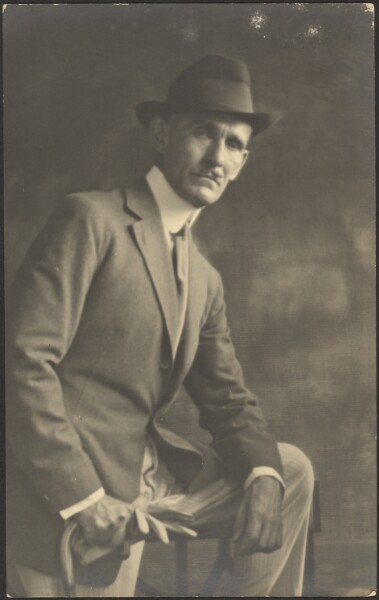 Louis Fleckenstein, [Portrait of a Man with Cane and Gloves]