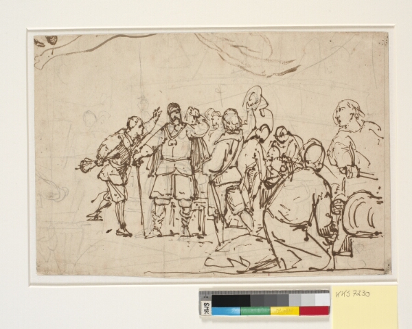 Wilhelm Marstrand, Udkast til maleriet i Chr. IV's kapel i Roskilde "Chr. 4. på Trefoldigheden"