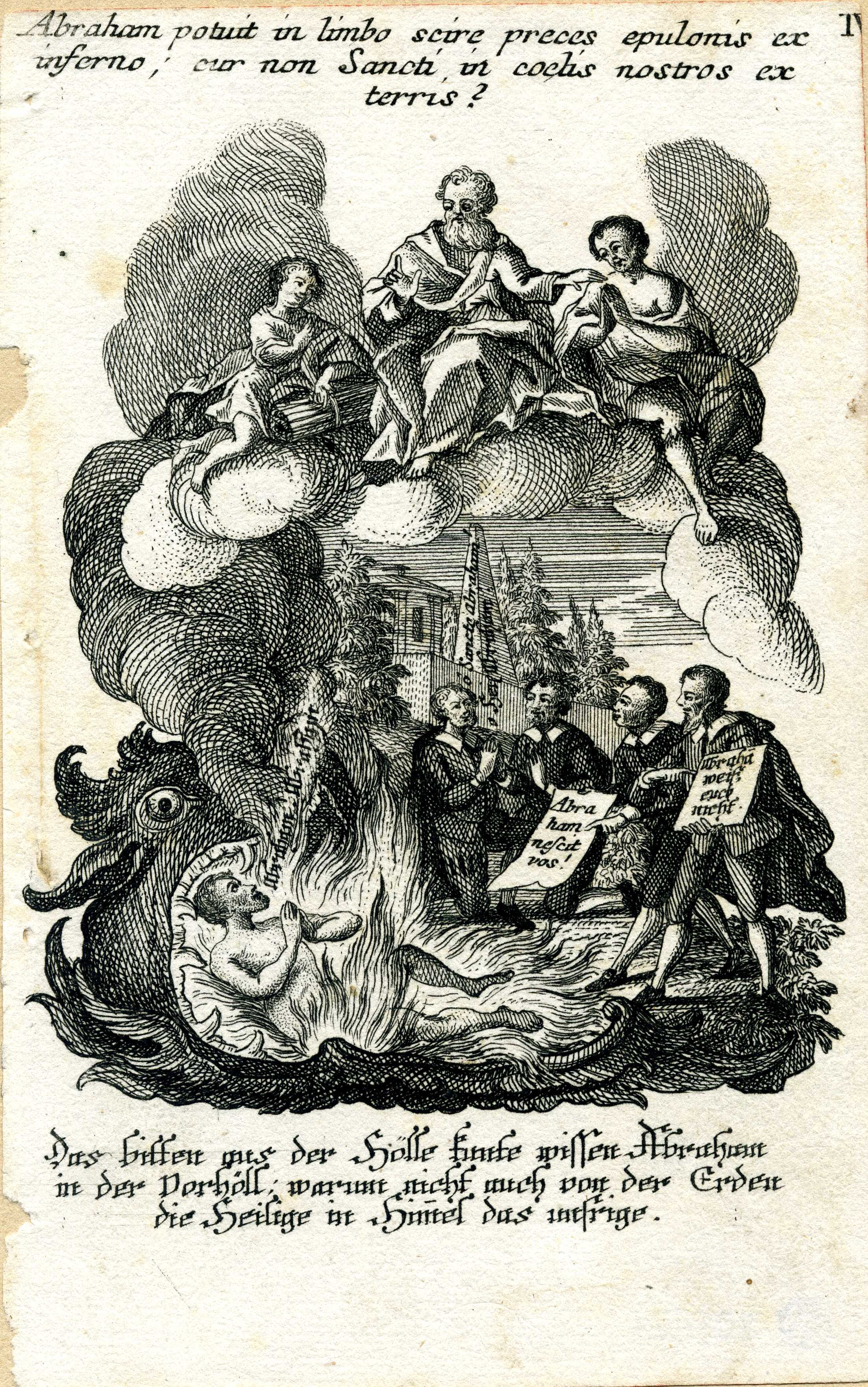 Unknown artist, Grafik "Abraham potuit in limbo scire preces epulonis inferno"