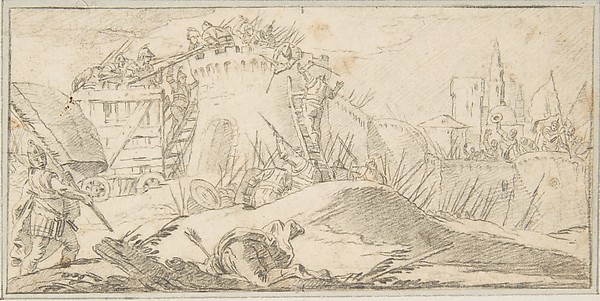 Giovanni Battista Tiepolo, Illustration for a Book:  Attacks on the Walls of a City