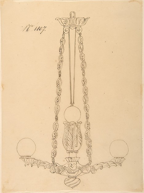 Anonymous, French, 19th century, Design for a Chandelier