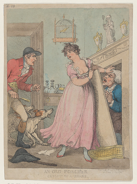 Thomas Rowlandson, An Old Poacher Caught in a Snare