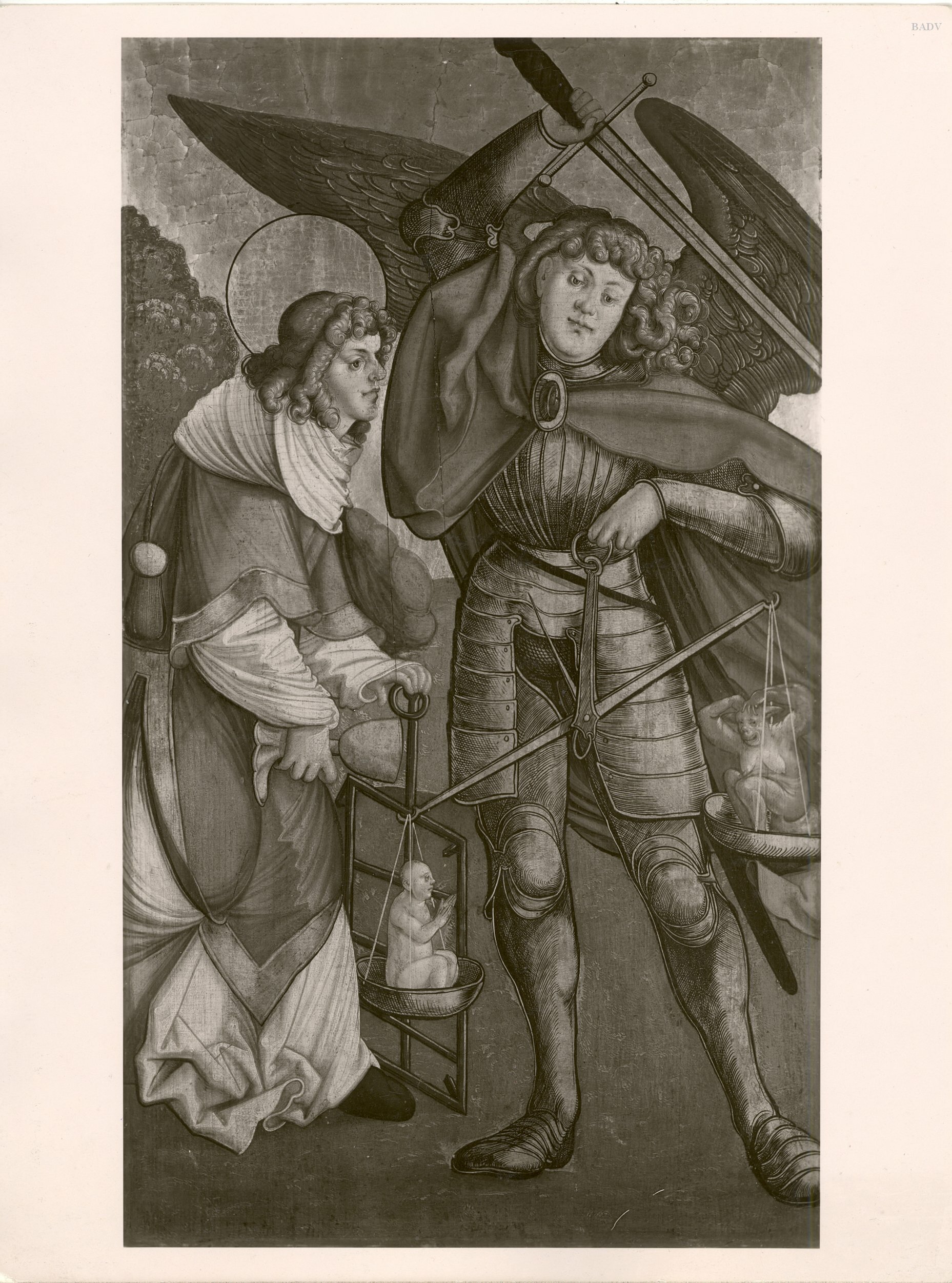 Michael Wolgemut, Heiliger Laurentius und Erzengel Michael mit Schwert und Waage