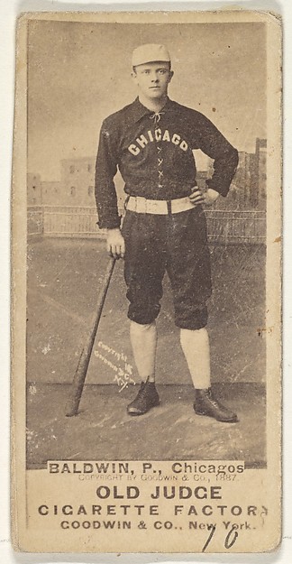 Goodwin & Company, Baldwin, Pitcher, Chicago, from the Old Judge series (N172) for Old Judge Cigarettes
