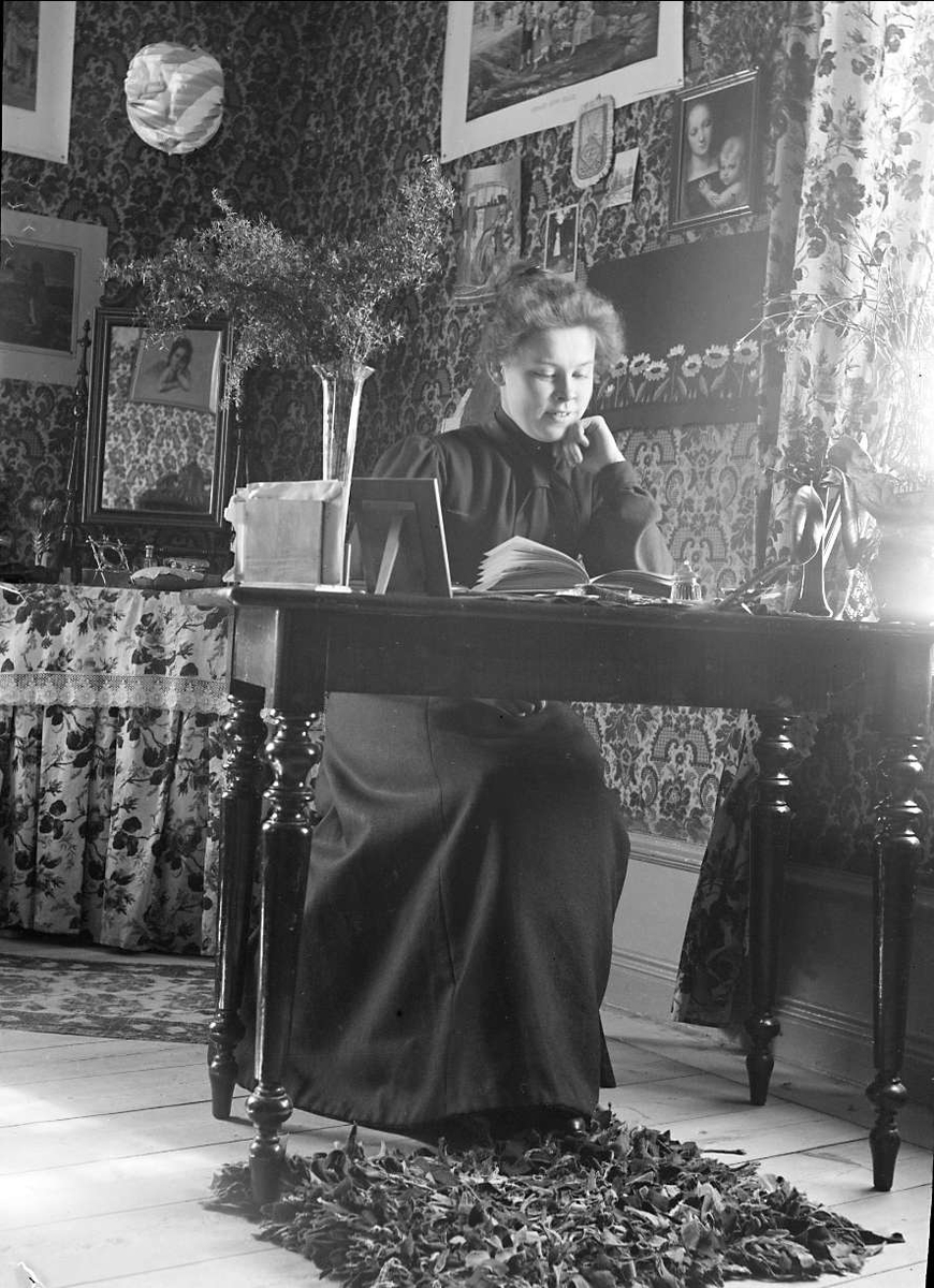August Fredrik Schagerström, Läsande kvinna, sannolikt i Uppsala, 1901