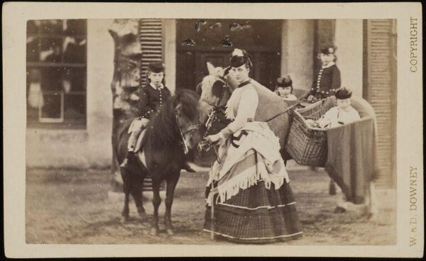 W. & D. Downey, Group portrait of a woman and four children