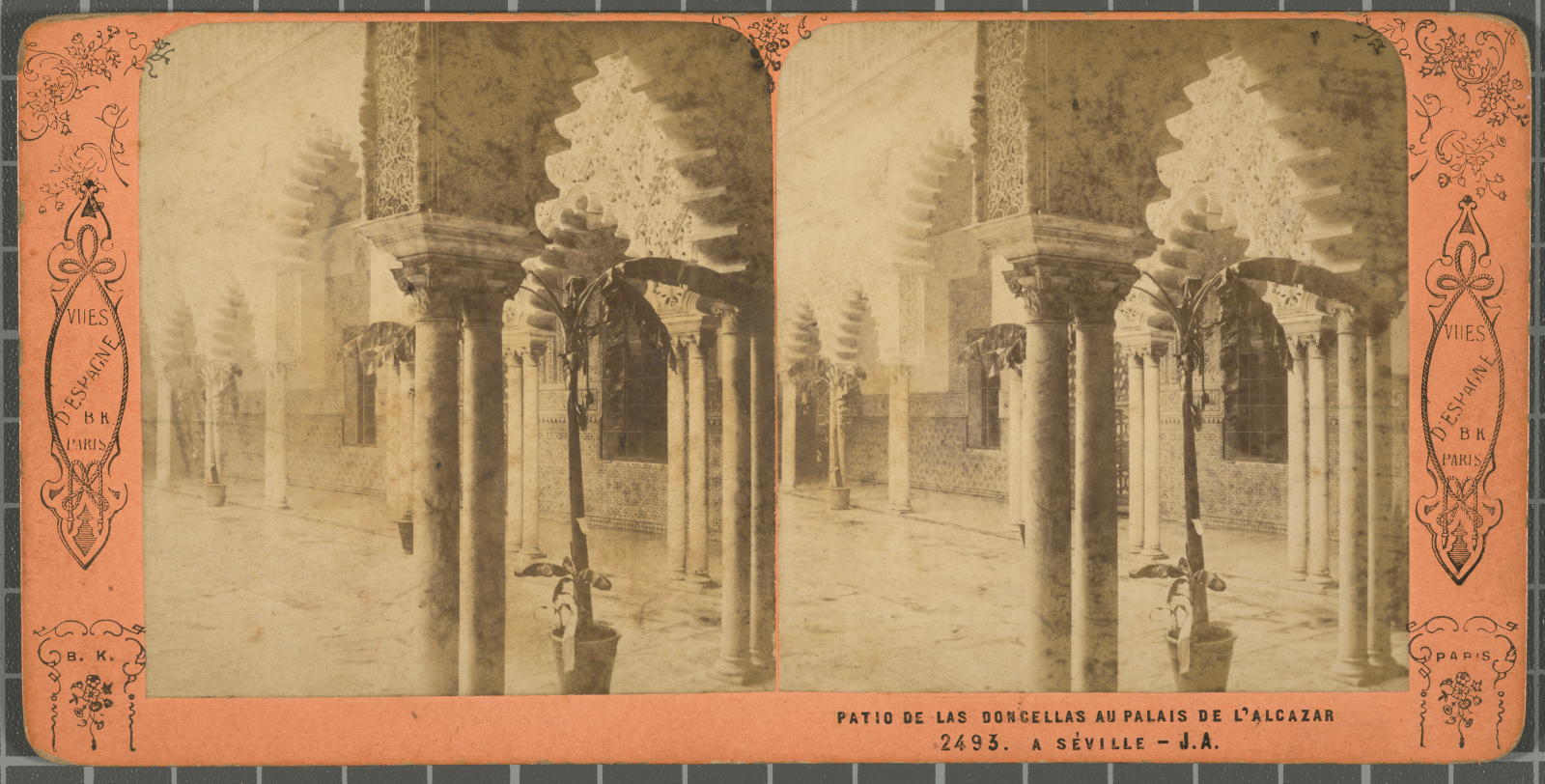 Desconegut, PATIO DE LAS DONCELLAS AU PALAIS DE L’ ALCAZAR A SÉVILLE. B.K. Editeur