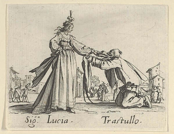 Jacques Callot, Sig. Lucia - Trastullo, from "Balli di Sfessania" (Dance of Sfessania)