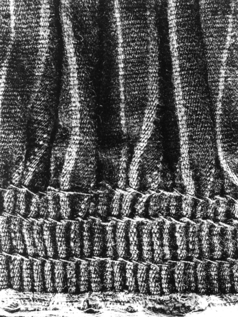 Anna Grostøl, Detalj av randet stakk. Bjelland, Marnardal, Vest-Agder 1940.