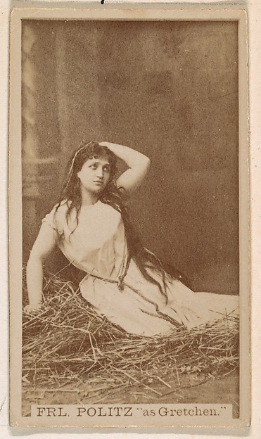 Kinney Brothers Tobacco Company, Frl. Politz as Gretchen, from the Actresses series (N245) issued by Kinney Brothers to promote Sweet Caporal Cigarettes