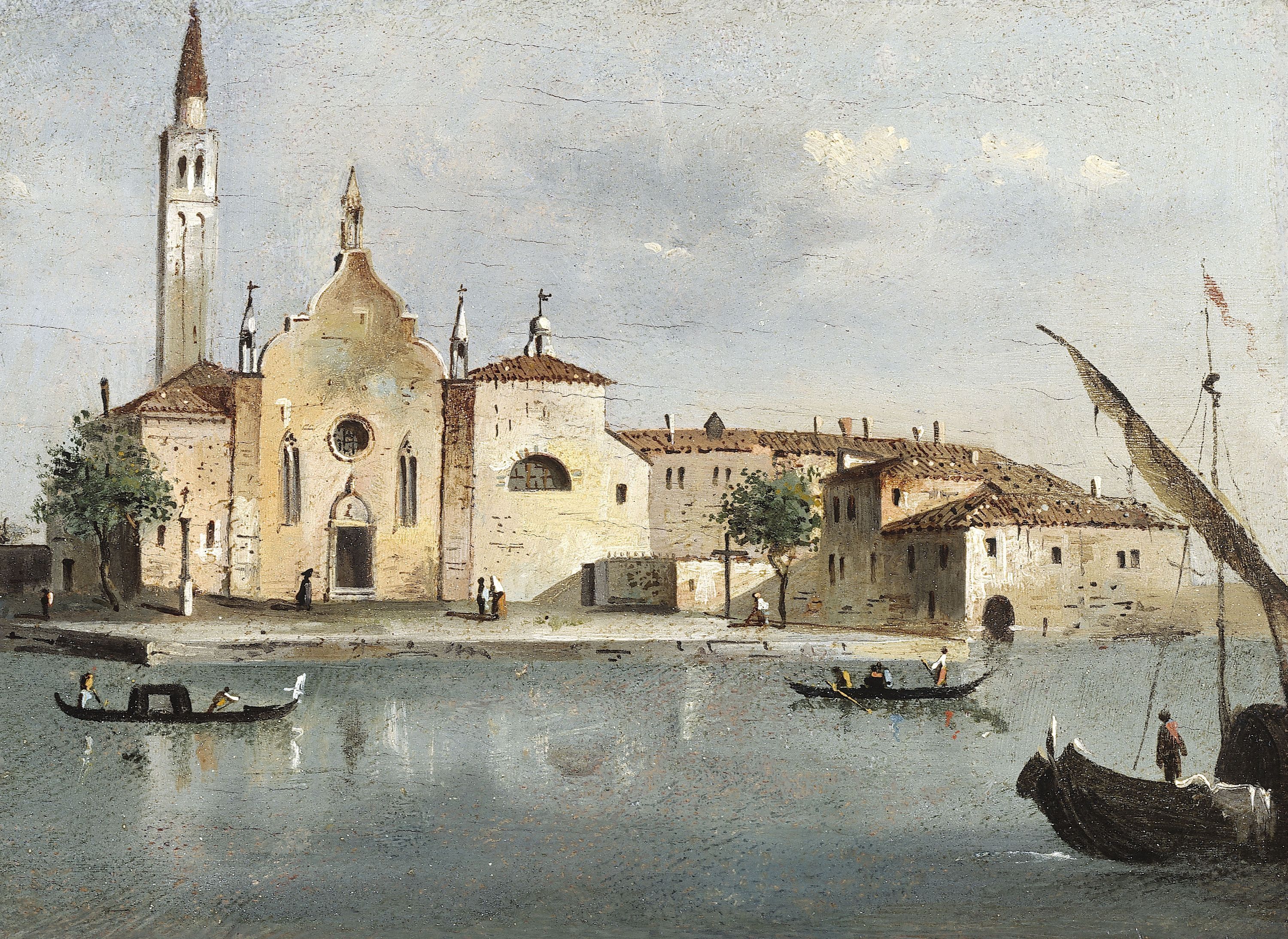 Giacomo Guardi, Vue de l'île de Santa Maria delle Grazie