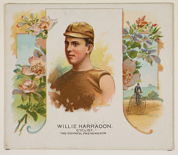 Allen & Ginter, Willie Harradon, Cyclist, The Youthful Phenomenon, from World's Champions, Second Series (N43) for Allen & Ginter Cigarettes