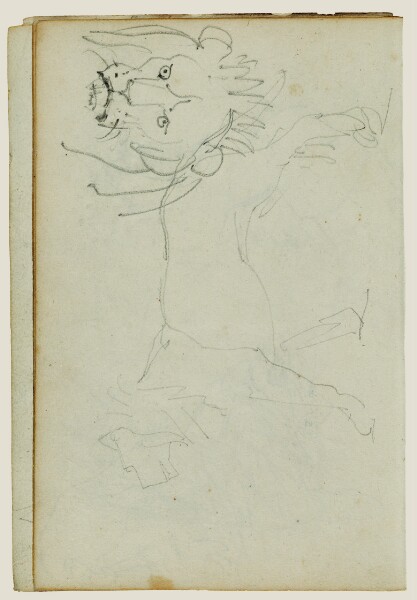 Théodore Géricault, Lion walking, face of lion