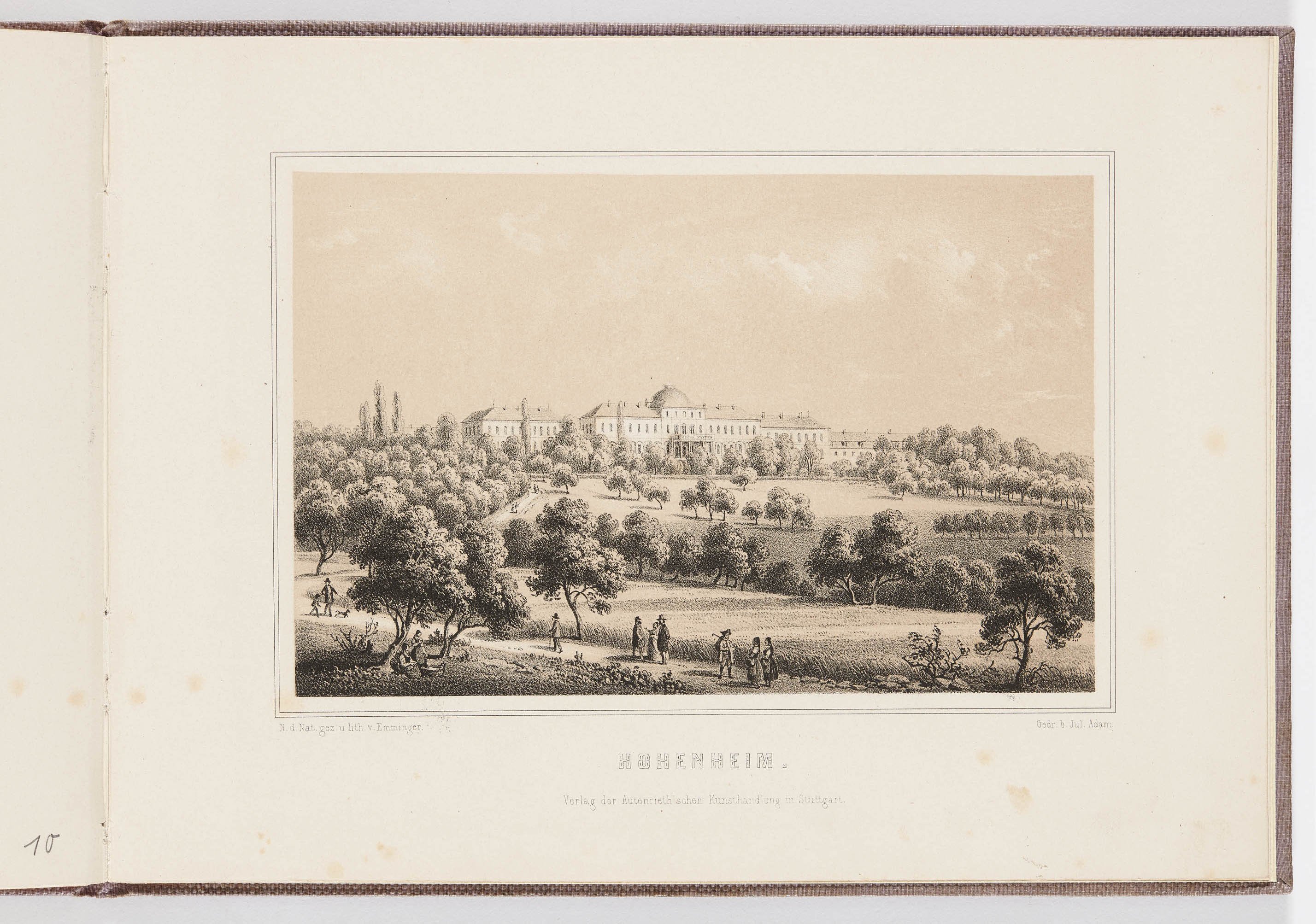 Eberhard Emminger, "Album von Stuttgart", Blatt 11: "Hohenheim."