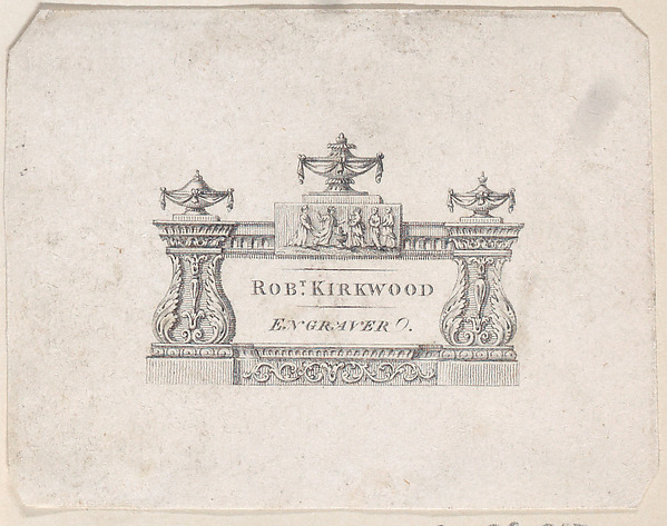 Anonymous, British, 19th century, Trade Card for Rob Kirkwood, Engraver