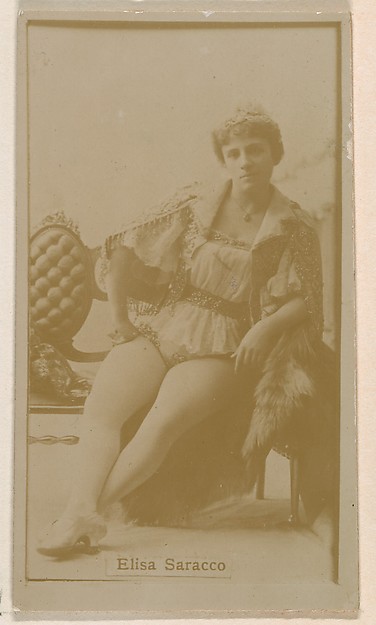 Kinney Brothers Tobacco Company, Mlle. Elisa Saracco, from the Actresses series (N245) issued by Kinney Brothers to promote Sweet Caporal Cigarettes