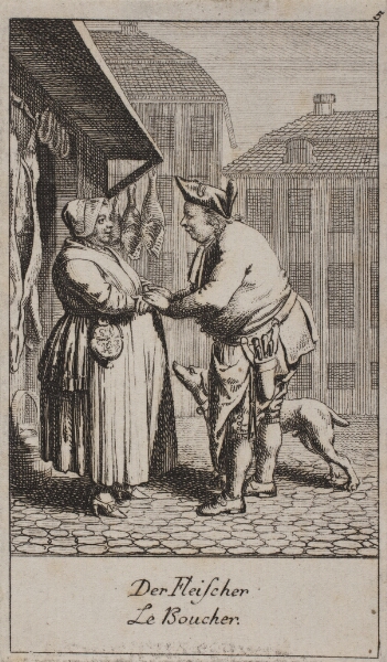 Daniel Nikolaus Chodowiecki, Slagterens ægteskabstilbud (Der Fleischer)