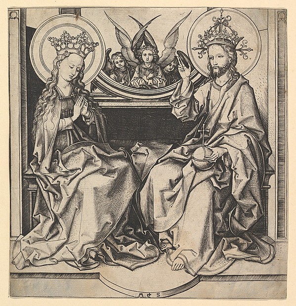 Martin Schongauer, The Enthronement of the Virgin