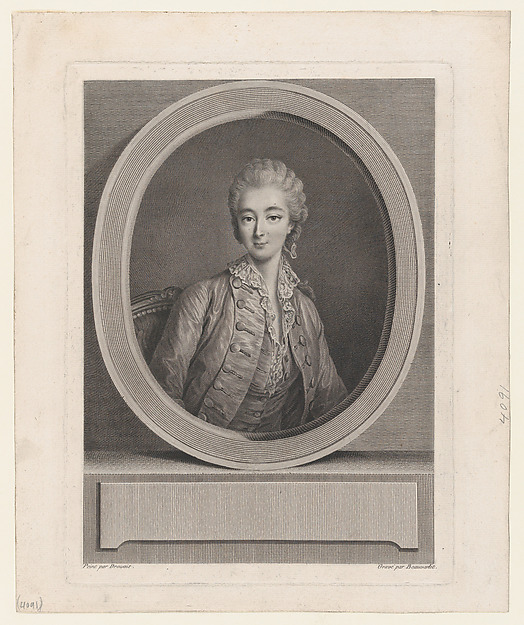 Jacques Firmin Beauvarlet, Portrait of Madame du Barry, after Drouais