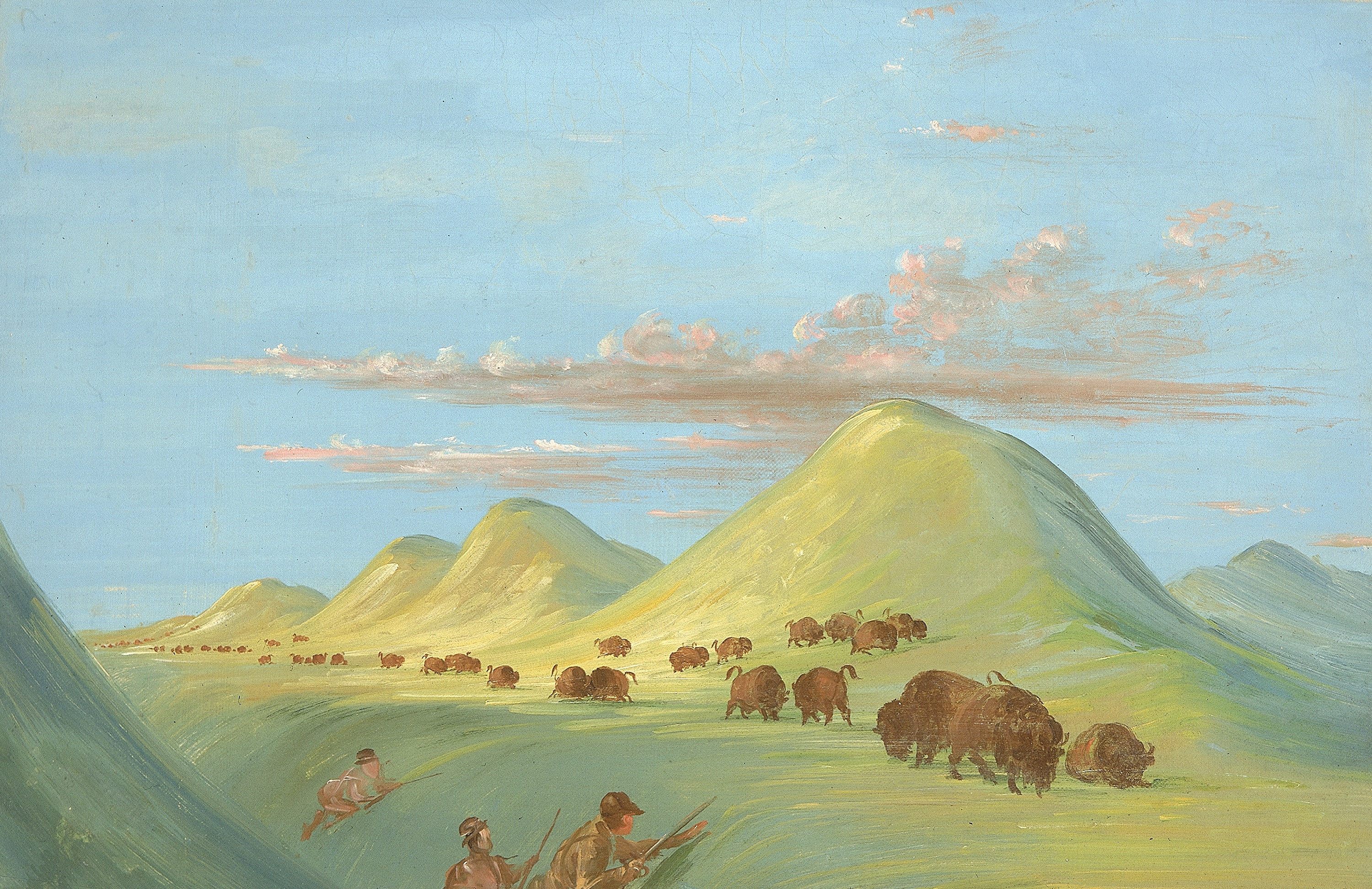 George Catlin, Batiste, Bogard, and I Approaching Buffalo on the Missouri