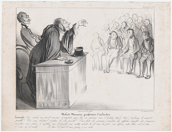 Honoré Daumier, Plate 23: Robert Macaire, Professor of Industry, from 'Caricaturana,' published in Les Robert Macaires