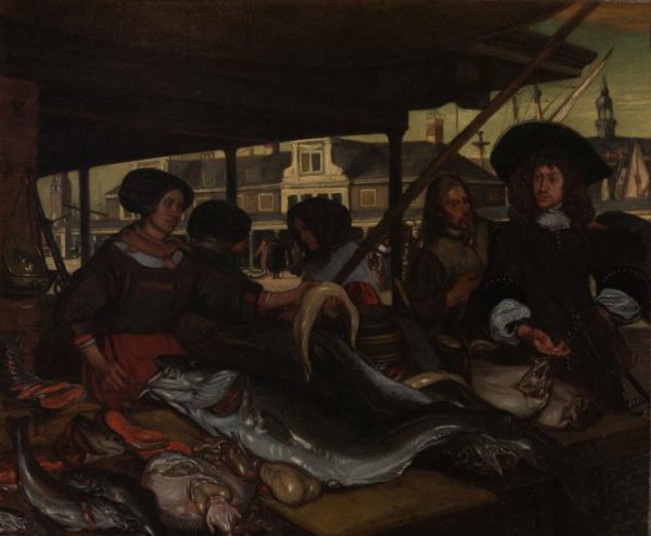 Emanuel de Witte, The Nieuwe Vismarkt (New Fish Market) in Amsterdam