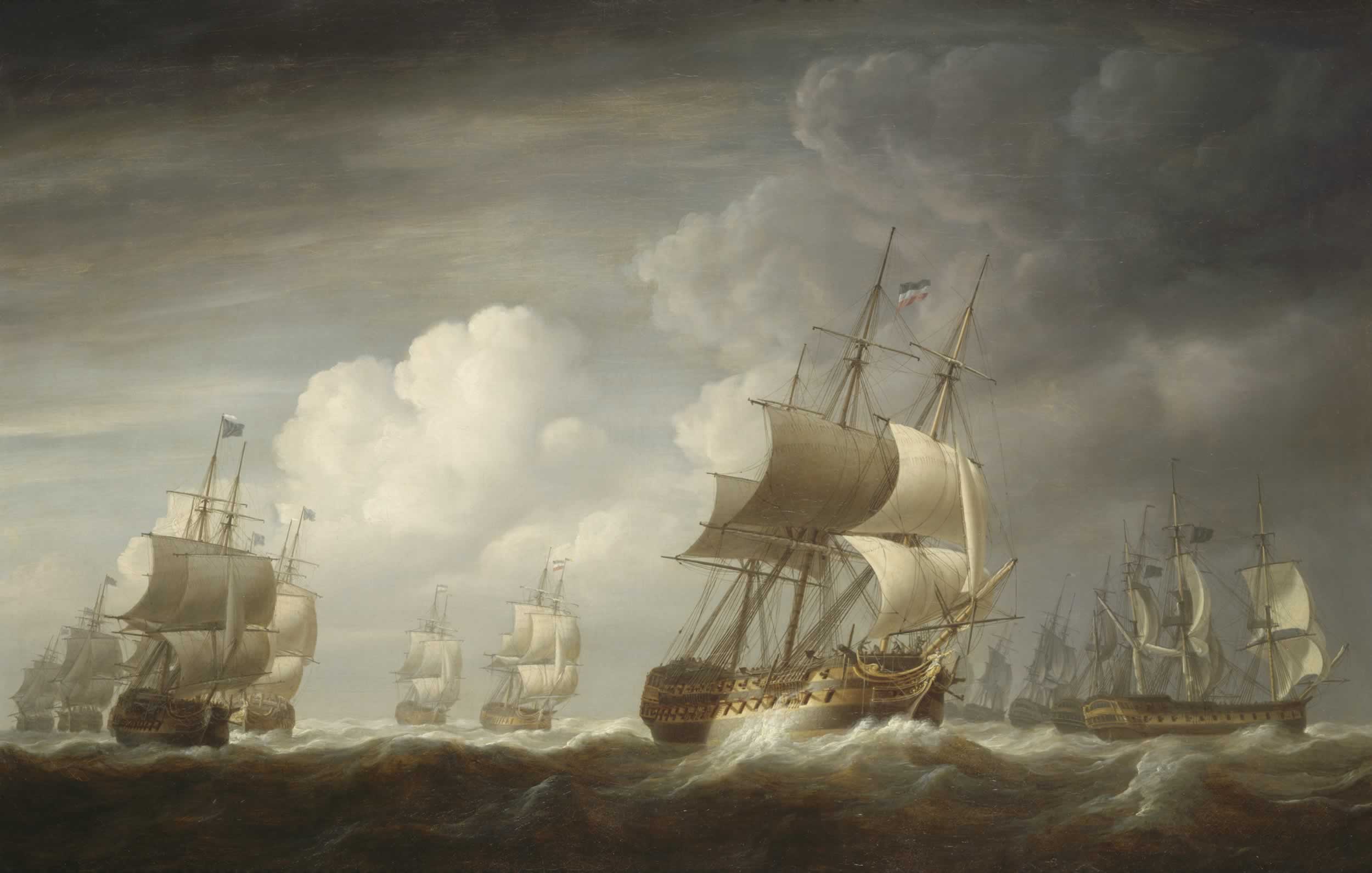 Nicholas Pocock, A fleet of East Indiamen at sea