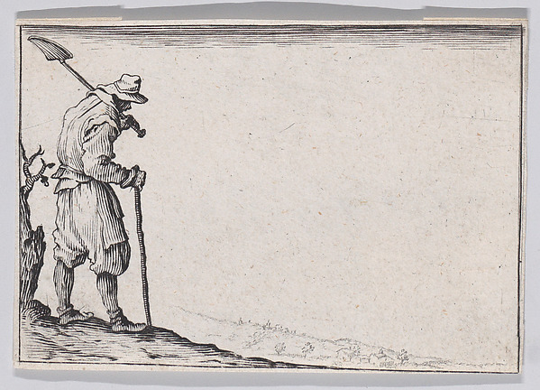 Anonymous, Reverse Copy of Le Paysan Portant sa Pelle sur L'Épaule (The Peasant Carrying his Shovel over his Shoulder), from "Les Caprices" Series A, The Florence Set