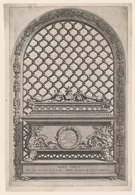 Cornelis Cort, The Tomb of Pietro and Giovanni de' Medici from The Tombs of the Medici