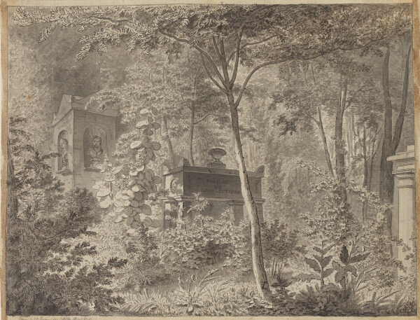 C.W. Eckersberg, Ved Molières gravmæle i Jardin Elysée des Petits Augustins, Paris. 10. Juni (1811)
