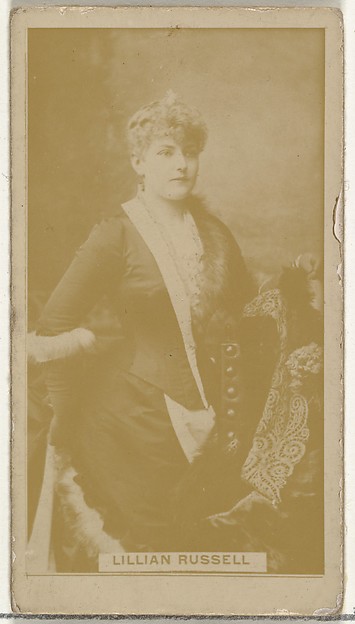 W. Duke, Sons & Co., Lillian Russell, from the Actors and Actresses series (N145-8) issued by Duke Sons & Co. to promote Duke Cigarettes