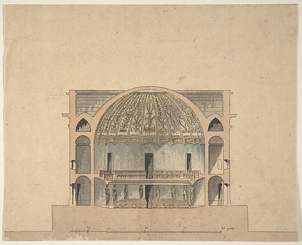 Anonymous, French, 19th century, Design for the Interior Elevation of a Theater
