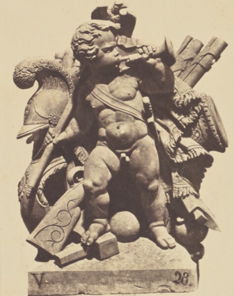 Édouard Baldus, ["Le Guerre", Sculpture by Democrito Gandolphi, Decoration of the Louvre, Paris]