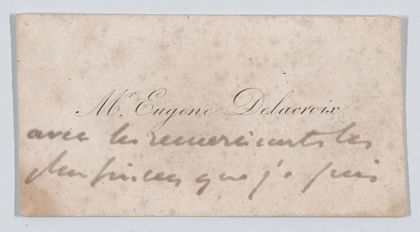 Anonymous, Eugène Delacroix, calling card