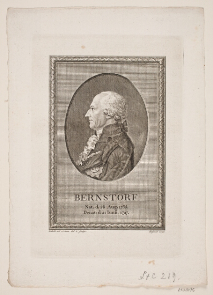 Gerhard Ludvig Lahde, Portræt af Bernstorf