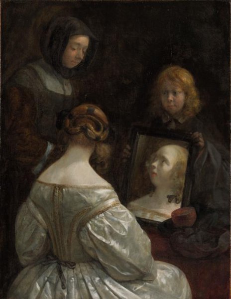 Gerard ter Borch (II), Vrouw voor de spiegel