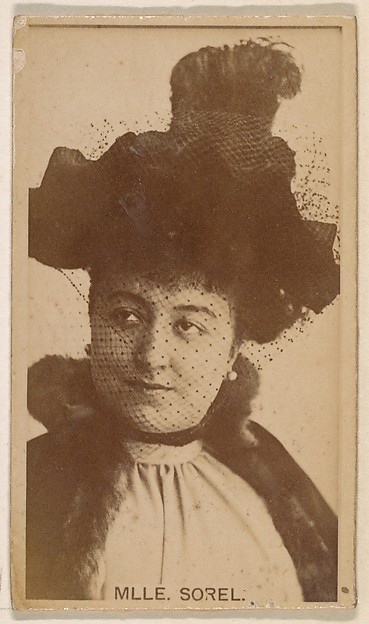 Kinney Brothers Tobacco Company, Mlle. Sorel, from the Actresses series (N245) issued by Kinney Brothers to promote Sweet Caporal Cigarettes