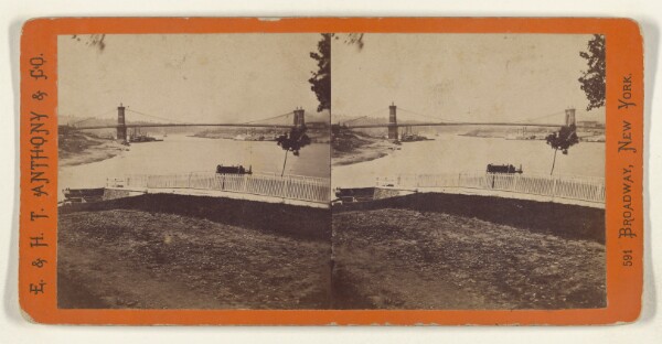 Edward and Henry T. Anthony & Co., The Cincinnati and Covington Suspension Bridge. (General View.) [Cincinnati, Ohio]