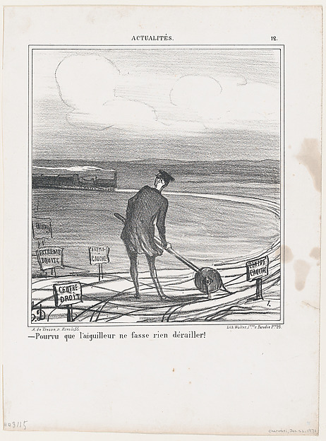Honoré Daumier, Provided that the switchman lets nothing derail, from 'News of the day,' published in "Le Charivari"