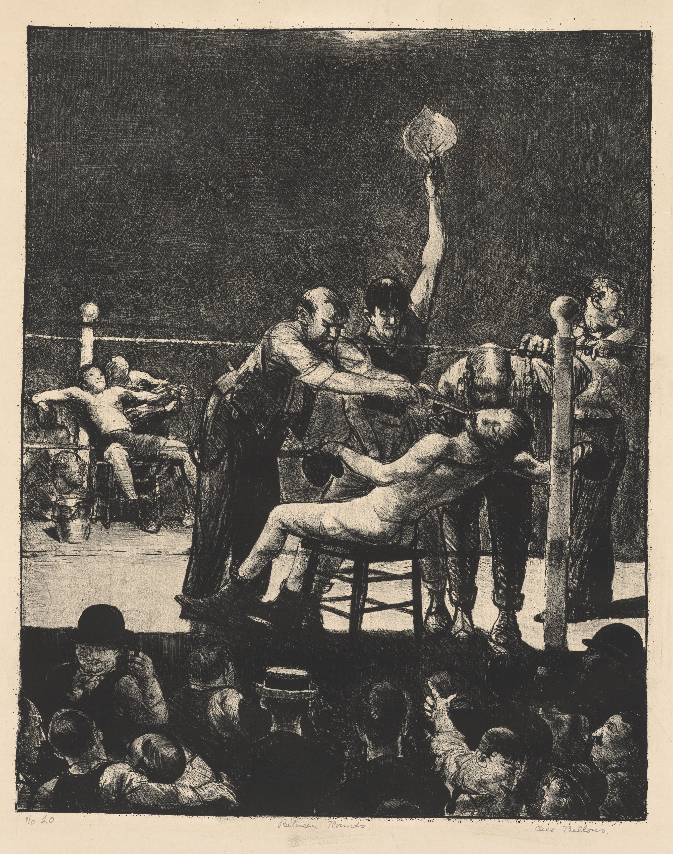 George Bellows, Between Rounds, Small, Second Stone