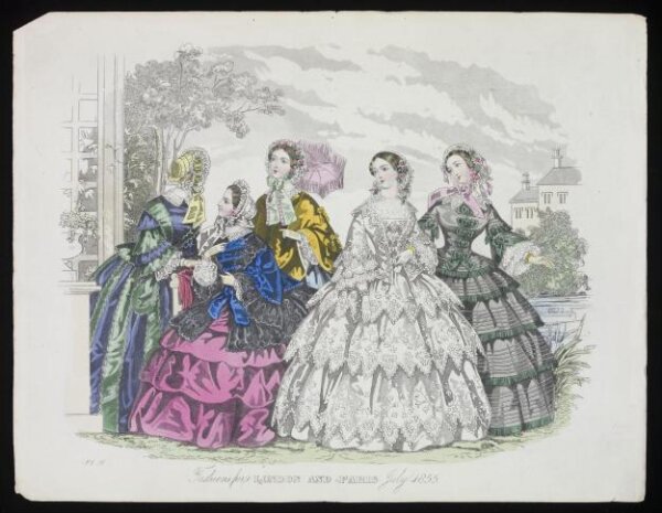 Unknown, London and Paris Fashions for July 1855