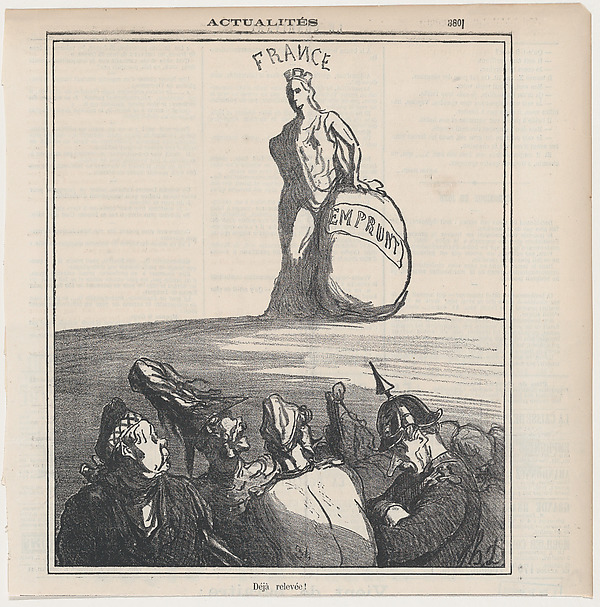Honoré Daumier, Already on her feet again!, from "News of the day"