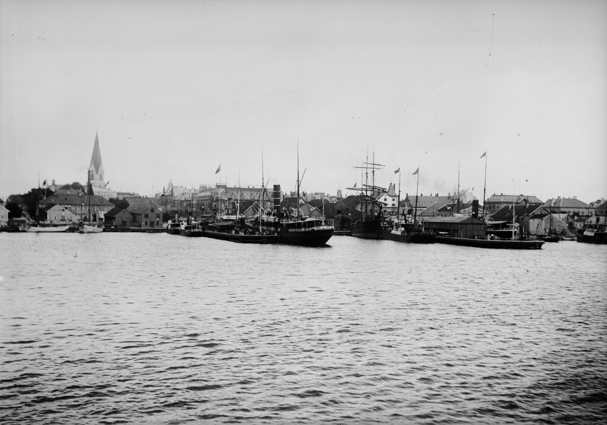 Okänd,, Hamn med flera fartyg, sannolikt Stavanger, Norge