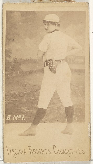 Allen & Ginter, Card 1, from the Girl Baseball Players series (N48, Type 1) for Virginia Brights Cigarettes
