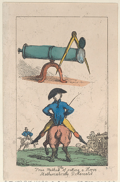 Thomas Rowlandson, The True Method of Sitting a Horse, Mathematically Delineated