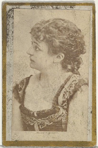 Allen & Ginter, Maud, from the Actresses and Celebrities series (N60, Type 2) promoting Little Beauties Cigarettes for Allen & Ginter brand tobacco products
