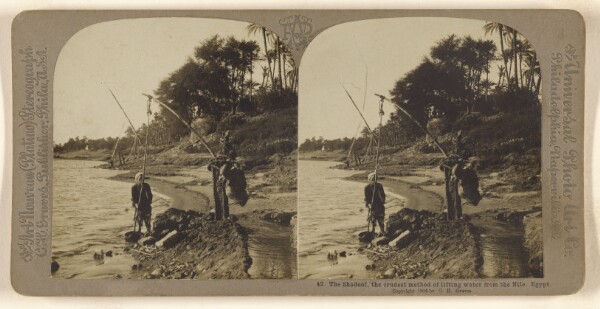 Carleton H. Graves, The Shadoof, the crudest method of lifting water from the Nile. Egypt.