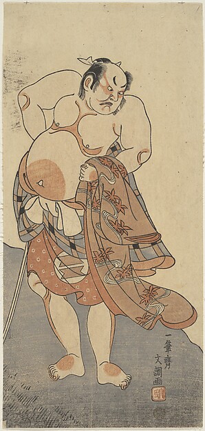 Ippitsusai Bunchō, Actor Sakata Hongoro II as a Wrestler in a Play